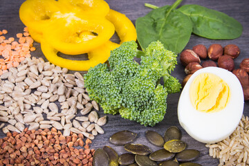 Healthy nutritious food containing vitamin B6 and other minerals