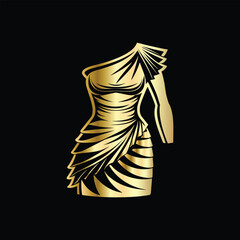 Modern Fashionable Dress Logo | Women's Beauty Fashion Vector for Boutique and Store Branding. Chic Women's Dress Logo | Beauty Fashion Vector for Boutique Clothing Store Branding.