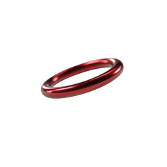 Naklejka premium A vibrant red metal ring, perfect for various creative projects and crafts, ideal for those seeking unique artistic materials. Captured on a white isolated background.