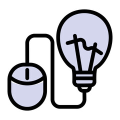 Innovative Thinking Concept - Solid Color Lineal Style for Brainstorming