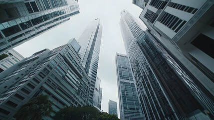 Obraz premium Urban Skyscrapers Perspective View