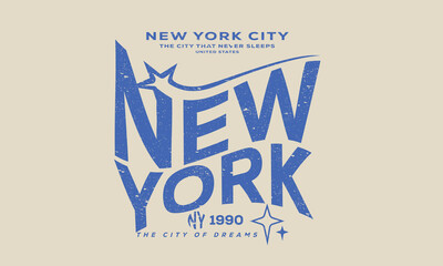 Plakat New york city typography design for poster, sticker, apparel and others. City slogan artwork.