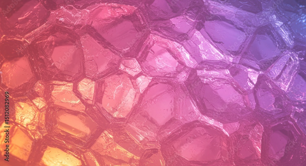 Fototapete Abstract crystalline structure with captivating color gradient