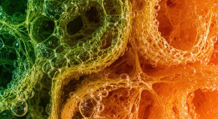 Abstract network of bubbly structures gradient hue