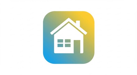 Blue And Yellow Gradient House App Icon