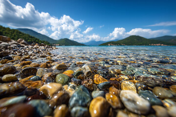 Pebble Beach with Clear Shallow Water