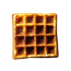 Delicious golden-brown waffle with a crispy texture, perfect for breakfast or dessert. Ideal for food photography and culinary illustrations.