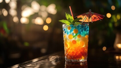 Rainbow Cocktail with Summer Vibes