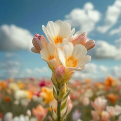 Naklejka premium Freesia flower flowers sky nature.