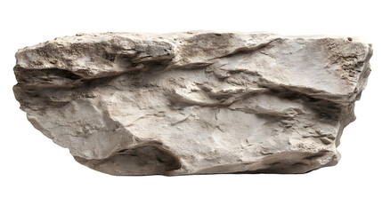 Large flat stone with subtle depressions and scuffed edges, light gray tone and natural shadow, isolated on white background