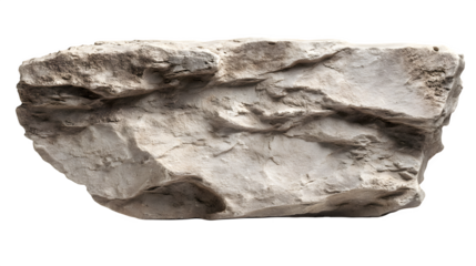 Large flat stone with subtle depressions and scuffed edges, light gray tone and natural shadow, isolated on white background