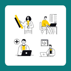 Modern Medical and Healthcare Vector Illustration Set