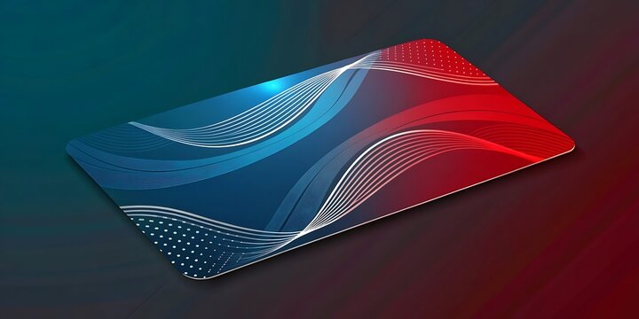 Abstract red and blue wave design modern card template - Powered by Adobe