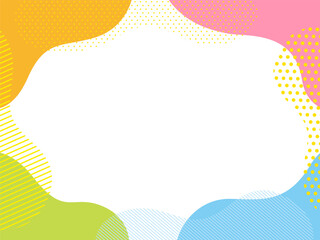 カラフルでポップなフレーム背景素材