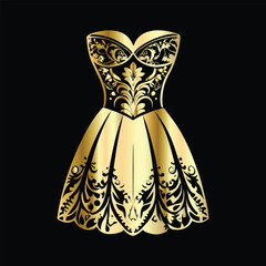 Fashionable Women's Dress Logo | Modern Beauty Fashion Vector for Trendy Clothing Brand. Creative Women's Dress Logo Design | Fashionable Beauty Fashion Vector Illustration for Stores.