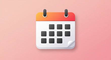 Orange and Pink Gradient Calendar Icon