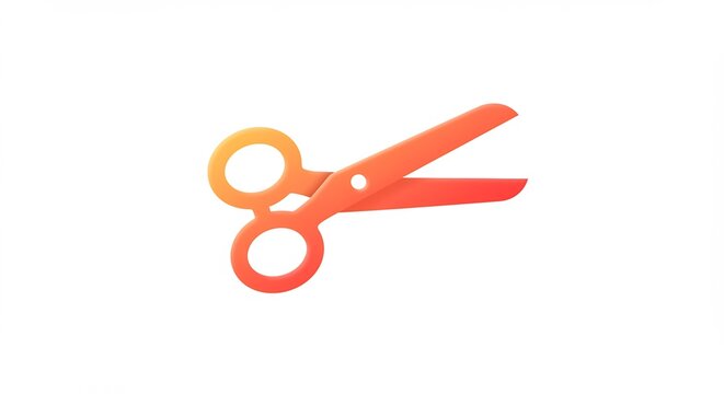 Orange and Red Gradient Scissors Illustration
