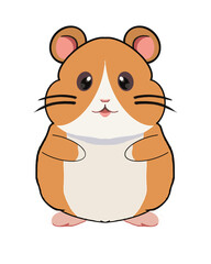 Adorable standing hamster cute cartoon animal character illustration 