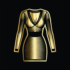 Fashionable Women's Dress Logo | Modern Beauty Fashion Vector for Trendy Clothing Brand. Creative Women's Dress Logo Design | Fashionable Beauty Fashion Vector Illustration for Stores.