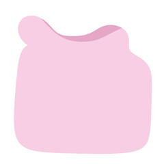 Cute Wavy Pink Square Label &ndash; Kawaii Pastel Planner Tag PNG