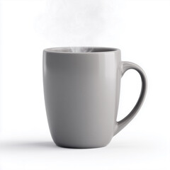 Obraz premium A modern ceramic coffee mug with light steam rising