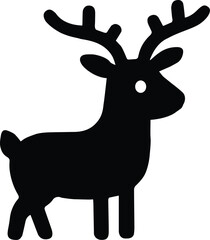 Reindeer silhouette icon vector for Merry Christmas