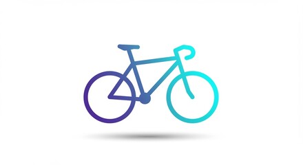 Fototapeta premium Purple and Blue Gradient Bicycle Illustration