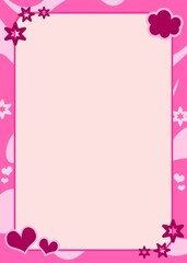 pink background, pastel. cute frame shape, aest