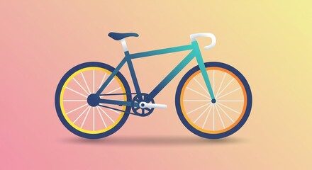 Teal and Orange Pixel Art Bicycle Illustration