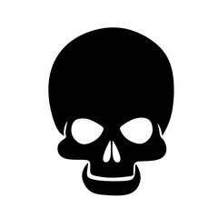 Simple Bold Skull Face Halloween Death Symbol Sign Icon Graphic
