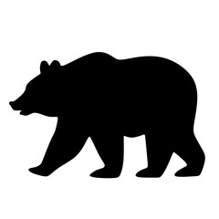 Simple Silhouette Walking Bear Side View Graphic Design Element