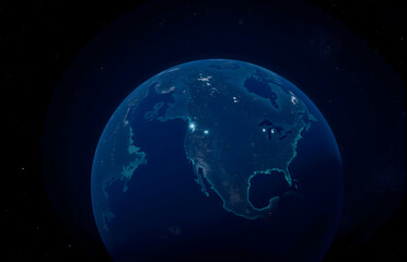 Fototapeta premium Night View of Earth from Space