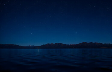 Serene Landscape under the Night Sky