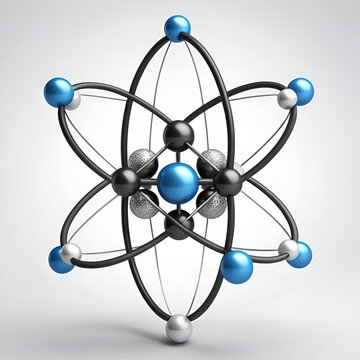 Creative carbon atom visualization displaying various allotropes such graphite and diamond with atomic structure and covalent bonds highlighted to depict molecular orbitals