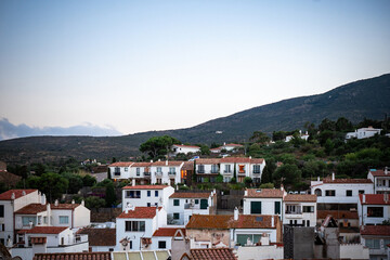 View of Cadaques, charming town in Catalonia, Spain. Mediterranean city on a bay