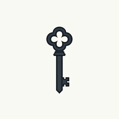 Obraz premium Antique key on a plain background, the concept of secrets, with space for copy
