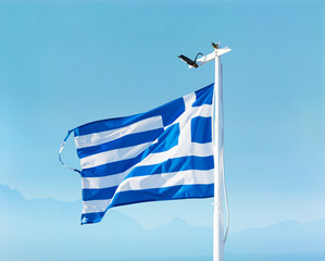 fluttering in the wind Flag of Greece