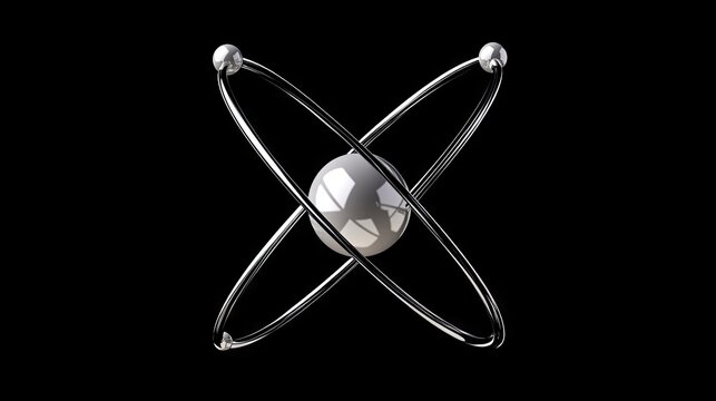 Atomic structure model against a black background.