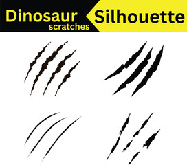 Dinosaur Claw Scratch Marks Silhouette Vector Set