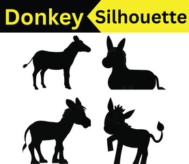 vector set of donkey animals icons