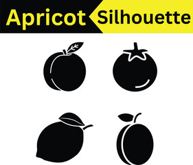 Apricot Silhouette Set: A Collection of Fruit Icons