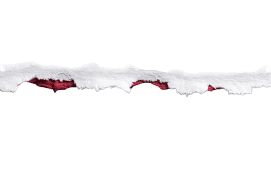 Ripped paper strip with reddish stains