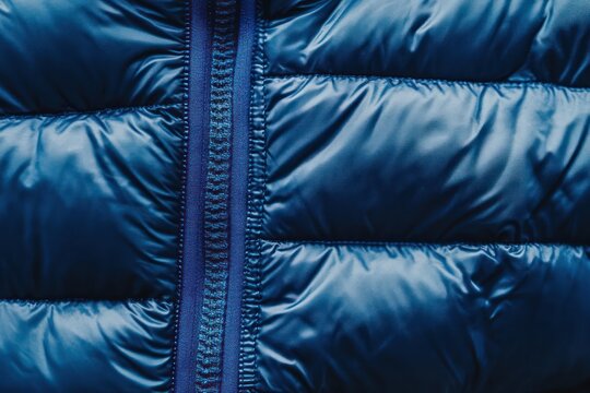 Puffy Winter Jacket Close-Up with Synthetic Filling