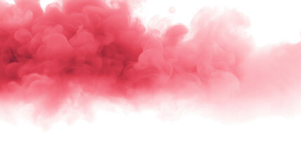 Fototapeta premium Abstract pink smoke wisps isolated on white background