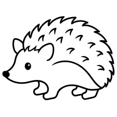 Hedgehog line art vector illustration 