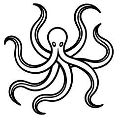 Octopus tentacles abstract line art vector illustration 