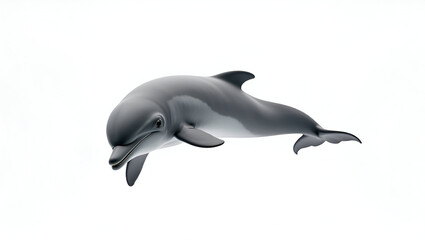 Obraz premium A realistic dolphin isolated on a clean white background