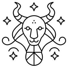 Abstract zodiac signs line art vector illustration 