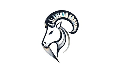 Naklejka premium Ram head logo design vector illustration animal graphic art zodiac sign aries astrology tattoo concept idea