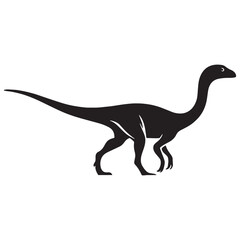 Compact hunter Compsognathus silhouette – Compsognathus illustration – Minimalist Compsognathus vector – Dinosaur silhouette

